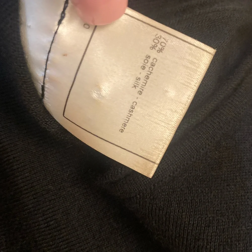 Authentic Chanel Vintage 2006 Cruise Black Cashmere Silk Novelty Ribbon Sweater